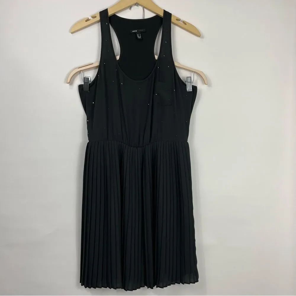 MNG charcoal gray pleated Small